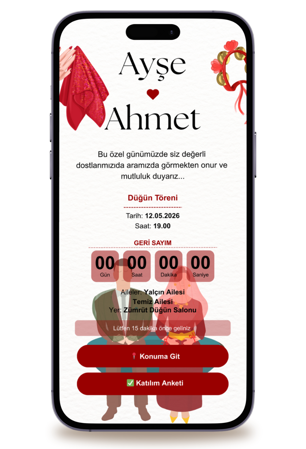 Henna Dijital Davetiye +Karşılama Posteri Hediyeli