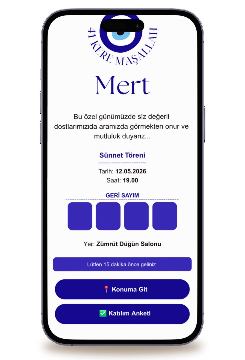 Maşallah Dijital Sünnet Davetiyesi + Karşılama Posteri Hediyeli 11111122222
