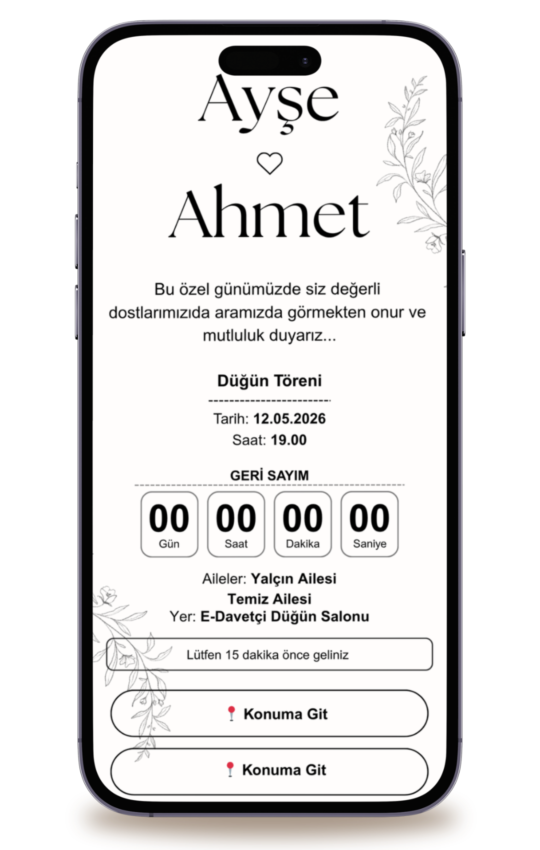 Sedef Dijital Davetiye