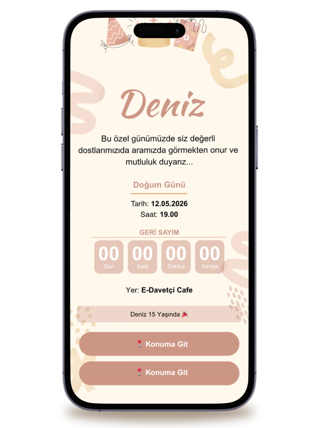 Party Dijital Doğum Günü Davetiyesi