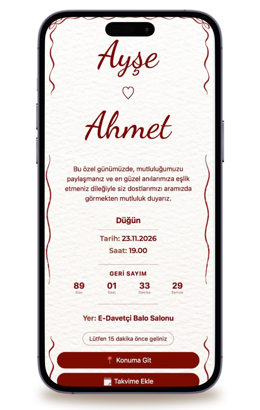 Huzur Dijital Davetiye