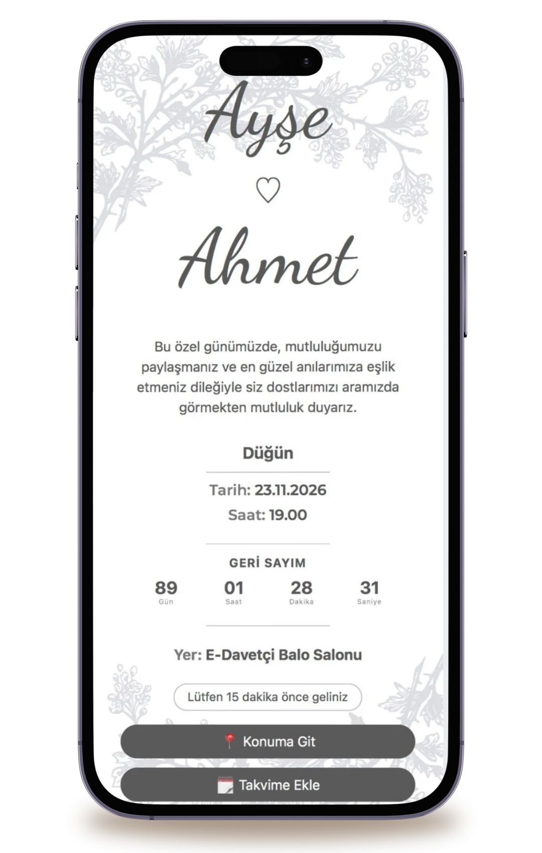 Doğa Dijital Davetiye