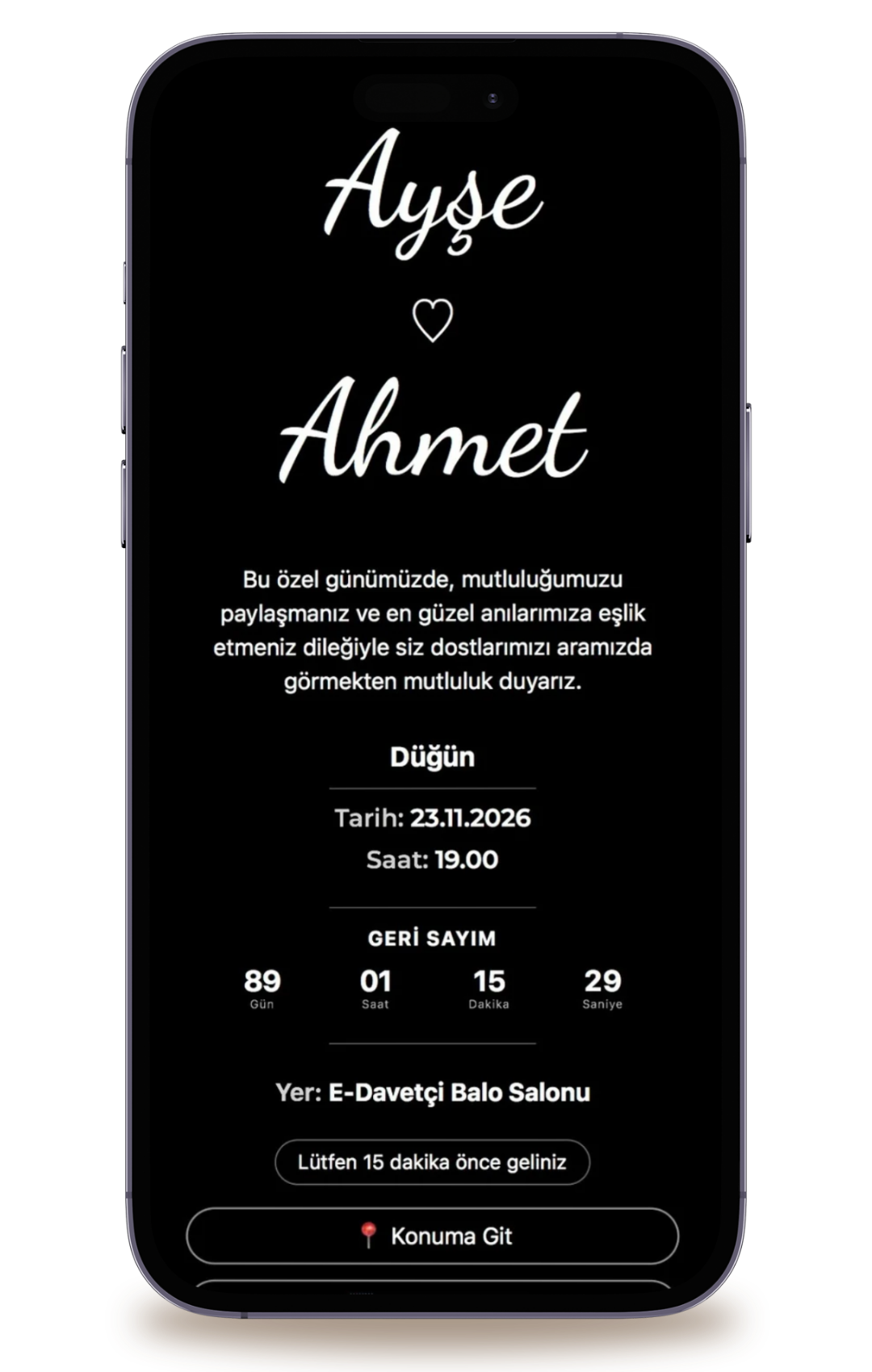 Dark Dijital Davetiye