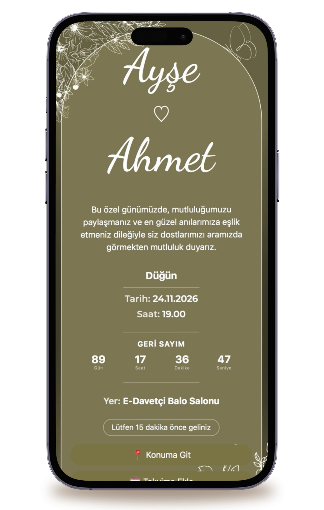 Kelebek Dijital Davetiye