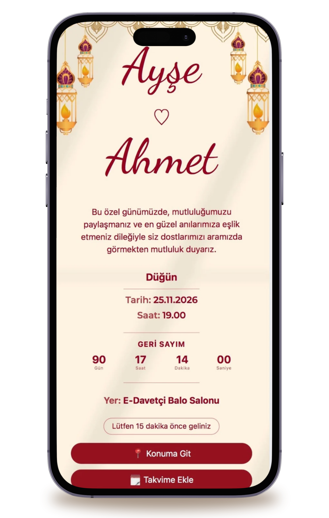 Hürrem Dijital Kına Davetiyesi