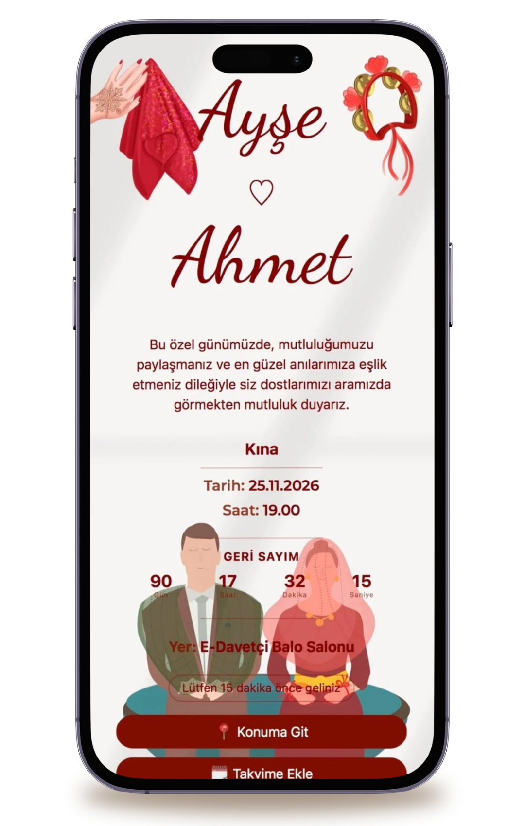 Mihrimah Dijital Kına Davetiyesi