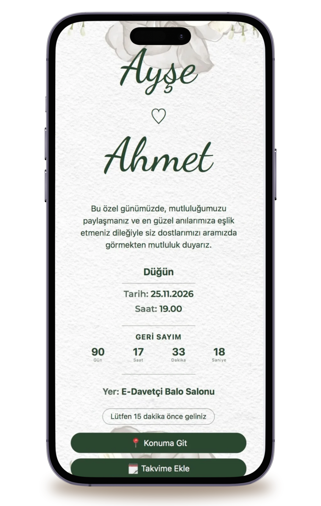 Nağme Dijital Davetiye
