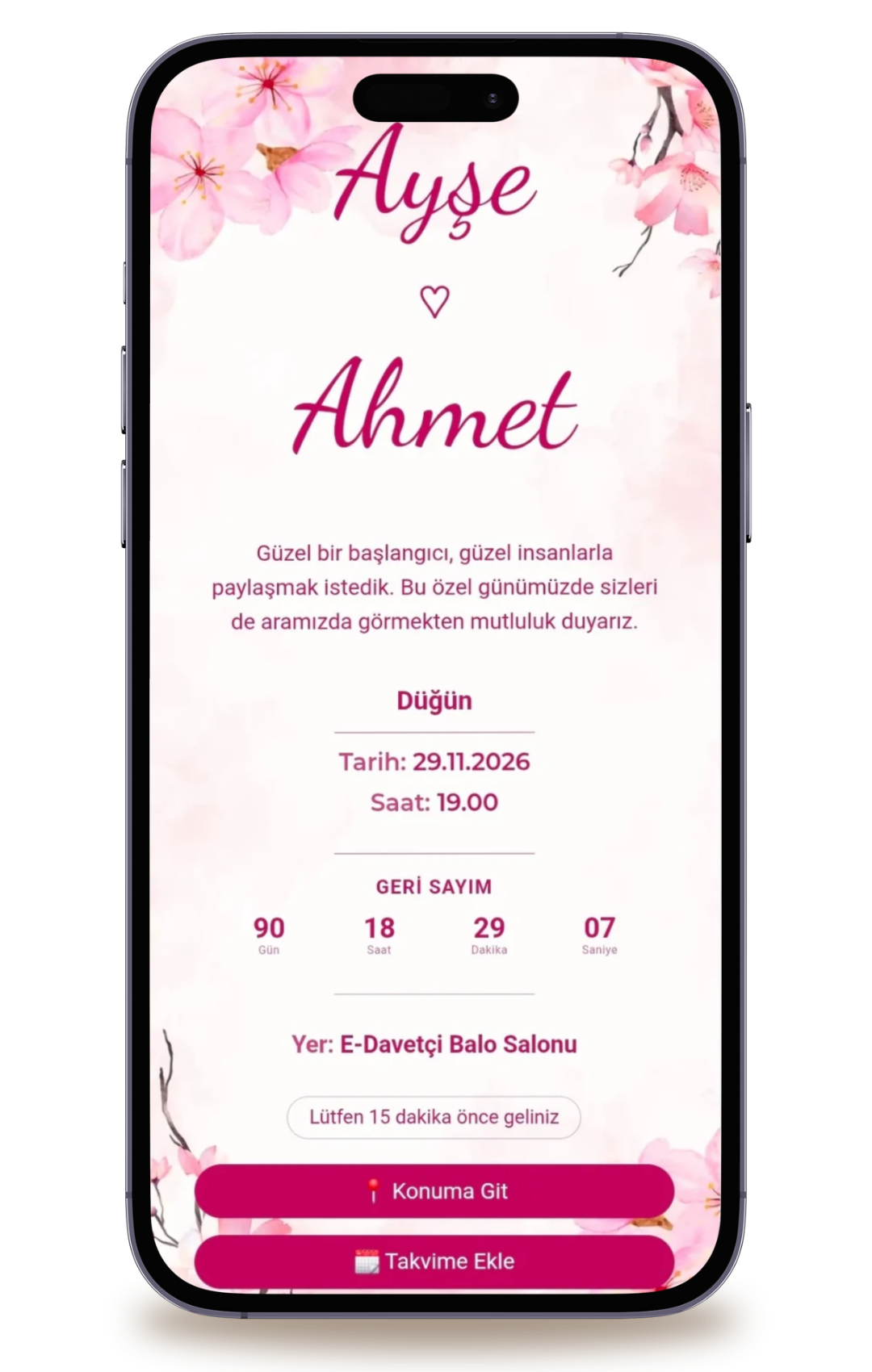 Bahar - Çiçeki Dijital Davetiye