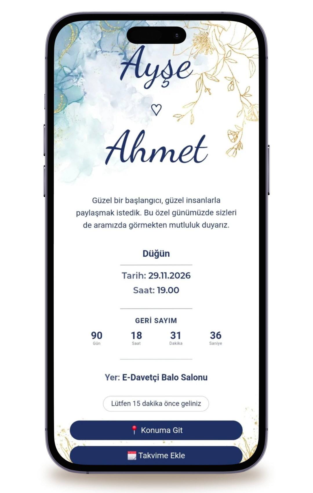 Biz - Minimal Dijital Davetiye