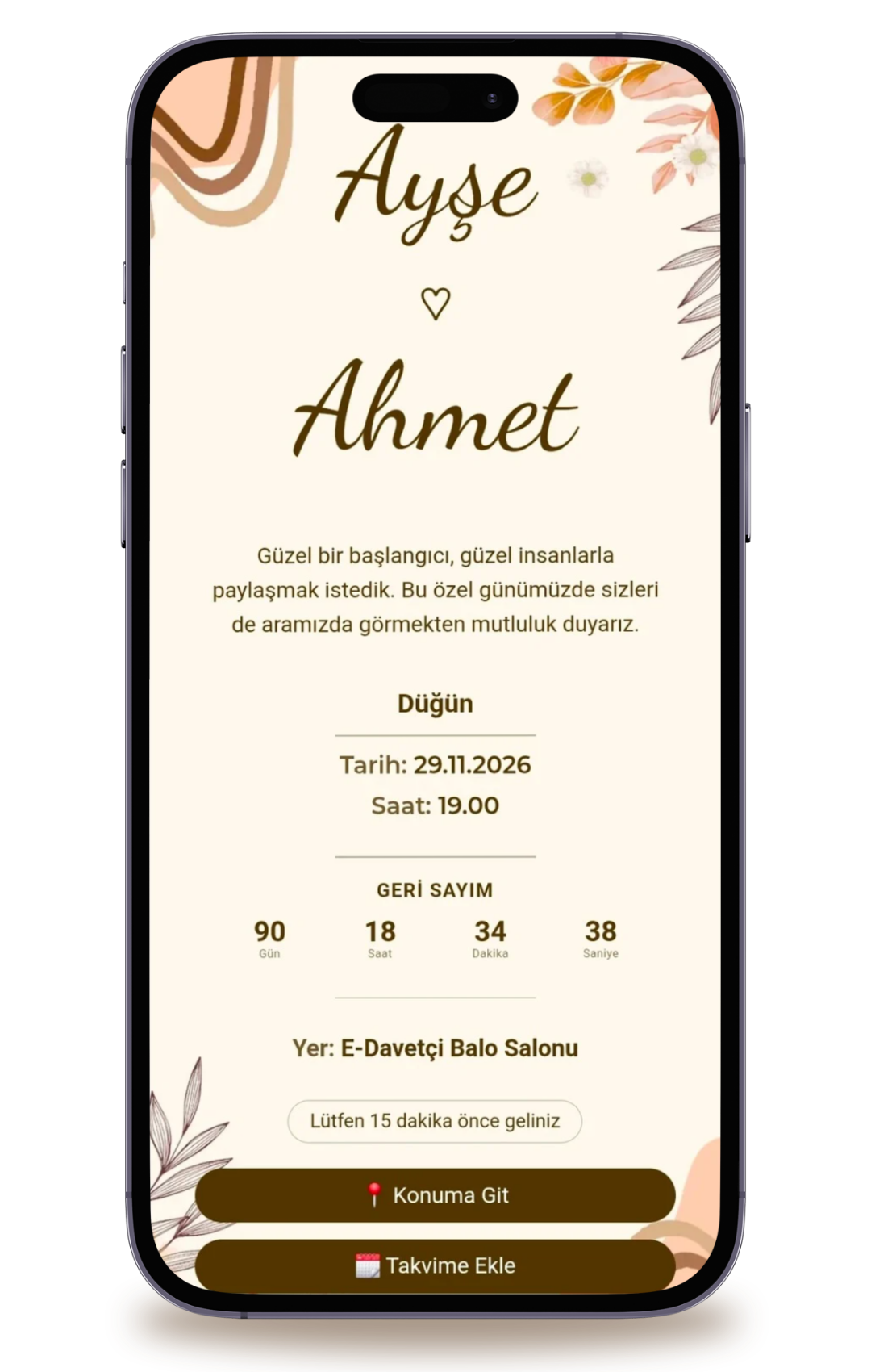Sonbahar Dijital Davetiye