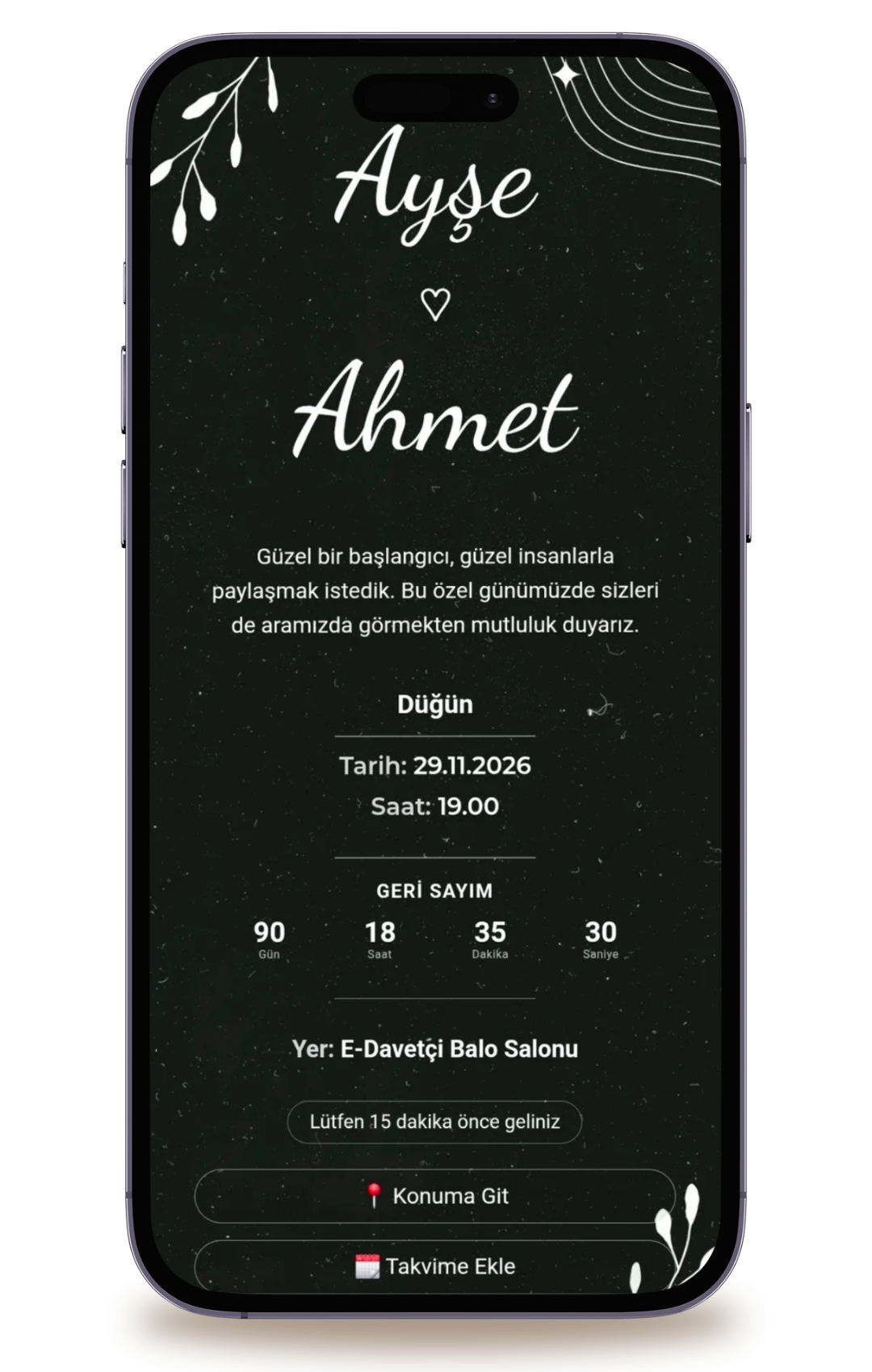 Gece Dijital Davetiye